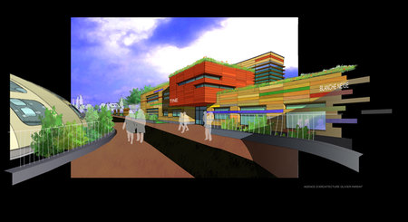 Ecoles maternelle et primaire &agrave; Maubeuge, illustration, Architectes Olivier PArent et Pascal Truffaut