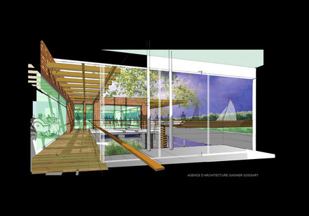 Base nautique Chamouille, Agence d'architecture Gasnier Gossart et S&eacute;bastien Gardon architecte DPLG, illustration