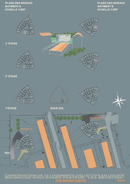Concours pour Philippe Faucret Architecte, illustration et mise en page