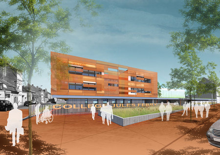 Concours Lycée Ferry anzin, Conception associée et illustration pour l'Atelier d'architecture Olivier Parent